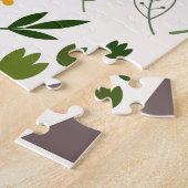 Scandinavische Style Fox Flowers Trees Illustratie Legpuzzel (Zijkant)