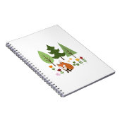 Scandinavische Style Fox Flowers Trees Illustratie Notitieboek (Rechterzijde)