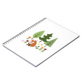 Scandinavische Style Fox Flowers Trees Illustratie Notitieboek (Linkerzijde)