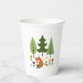 Scandinavische Style Fox Flowers Trees Illustratie Papieren Bekers (Achterkant)
