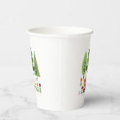 Scandinavische Style Fox Flowers Trees Illustratie Papieren Bekers (Rechts)