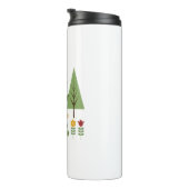 Scandinavische Style Fox Flowers Trees Illustratie Thermosbeker (Geroteerd rechts)