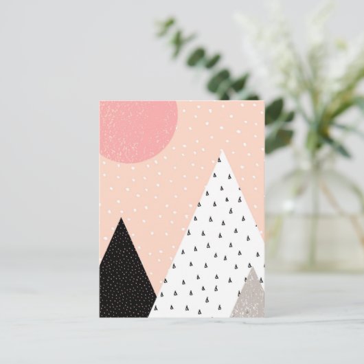 Scandinavische Style Mountain Peak Briefkaart (Staand voorkant)