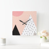 Scandinavische Style Mountain Peak Vierkante Klok (Huis)