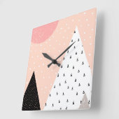 Scandinavische Style Mountain Peak Vierkante Klok (Hoek)