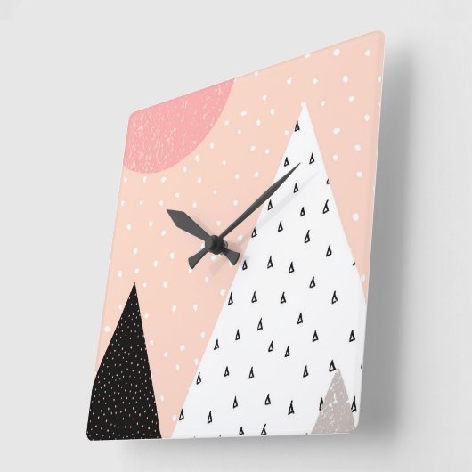 Scandinavische Style Mountain Peak Vierkante Klok (Hoek)