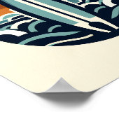 Scandinavische Surfboard Kunstposter Poster (Hoek)
