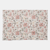 Scandinavische teddybeer boho patroon theedoek (Horizontaal)