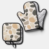 Scandinavische terrazzo stenen ovenwant & pannenlap set (Voorkant / Achterkant)