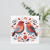 Scandinavische Tortelduifjes Valentijnse Feestdagenkaart (Staand voorkant)