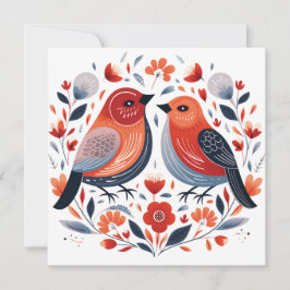 Scandinavische Tortelduifjes Valentijnse Feestdagenkaart