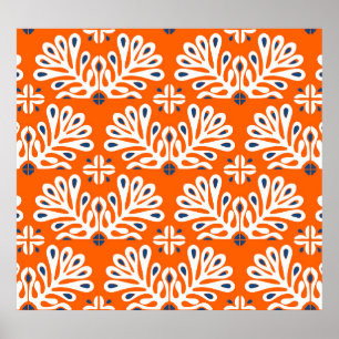 Scandinavische traditie: etnisch bloemmozaïek. poster