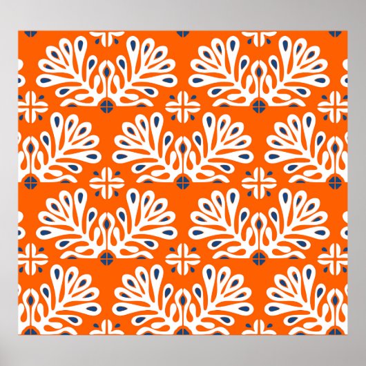 Scandinavische traditie: etnisch bloemmozaïek. poster (Voorkant)