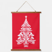 Scandinavische traditionele kerstdecoraties hangend wandkleed (Voorkant)