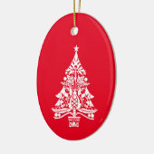 Scandinavische traditionele kerstdecoraties keramisch ornament (Links)