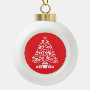 Scandinavische traditionele kerstdecoraties keramische bal ornament