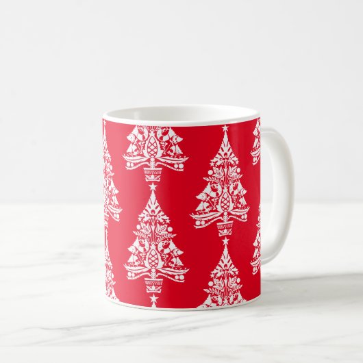 Scandinavische traditionele kerstdecoraties koffiemok (Voorkant rechts)
