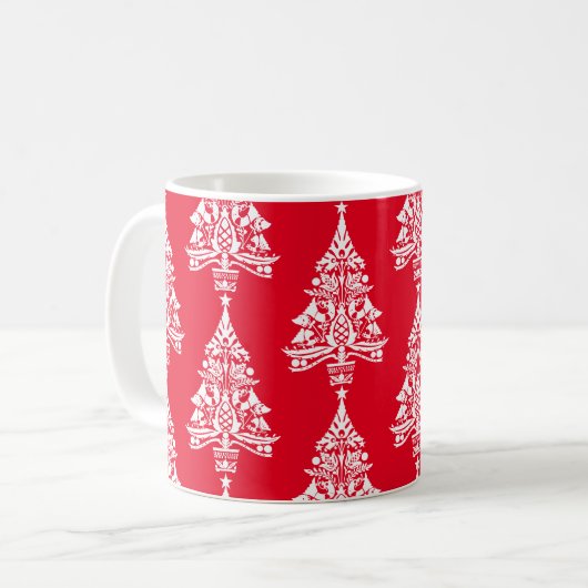 Scandinavische traditionele kerstdecoraties koffiemok (Voorkant links)