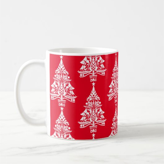 Scandinavische traditionele kerstdecoraties koffiemok (Links)