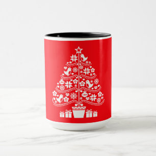 Scandinavische traditionele kerstdecoraties mok