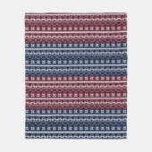 Scandinavische versiering op een blauwe, Bourgogne Fleece Deken (Voorkant)