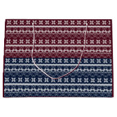 Scandinavische versiering op een blauwe, Bourgogne Groot Cadeauzakje (Voorkant)