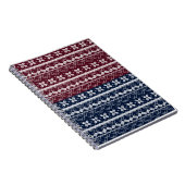 Scandinavische versiering op een blauwe, Bourgogne Notitieboek (Rechterzijde)