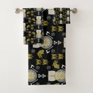 Scandinavische Viking Noormannen Home Decor Bad Handdoek