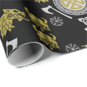 Scandinavische Viking Noormannen Home Decor Cadeaupapier (Rol Hoek)