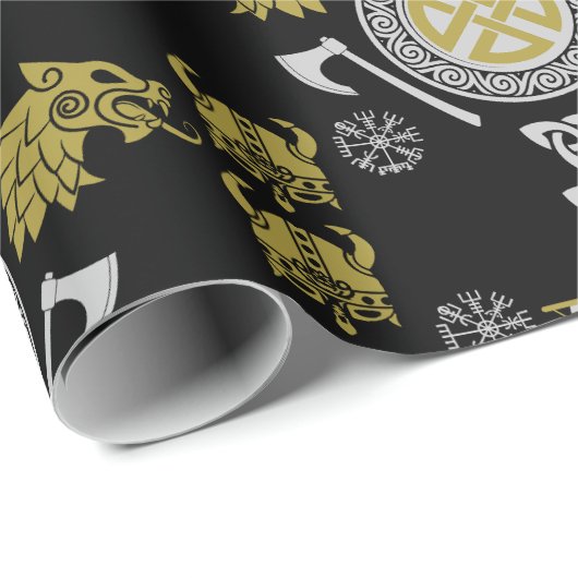 Scandinavische Viking Noormannen Home Decor Cadeaupapier (Rol Hoek)