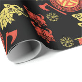 Scandinavische Viking Noormannen Home Decor Cadeaupapier (Rol Hoek)
