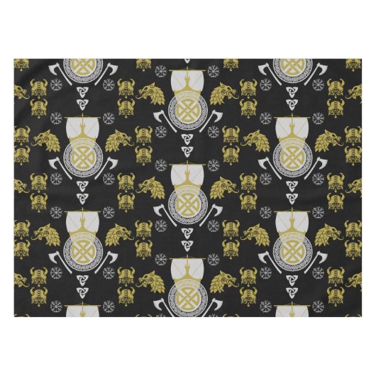 Scandinavische Viking Noormannen Home Decor Tafelkleed (Voorkant (Horizontaal))