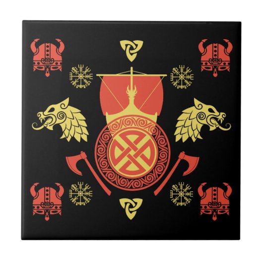 Scandinavische Viking Noormannen Home Decor Tegeltje (Voorkant)