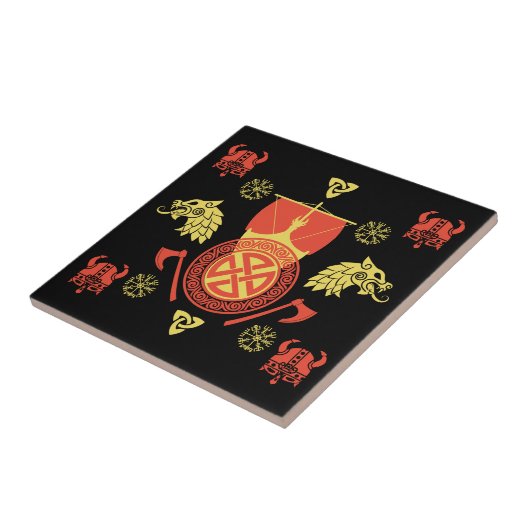 Scandinavische Viking Noormannen Home Decor Tegeltje (Zijkant)