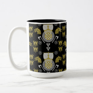 Scandinavische Viking Noormannen Home Decor Tweekleurige Koffiemok