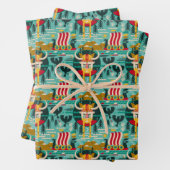 Scandinavische Viking Ship Pattern-pakpapier Inpakpapier Vel (In situ)