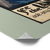 Scandinavische Vintage Travel en Viking Ship Poster (Hoek)