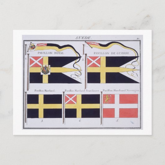Scandinavische vlaggen, uit een Frans boek over vl Briefkaart (Voorkant)