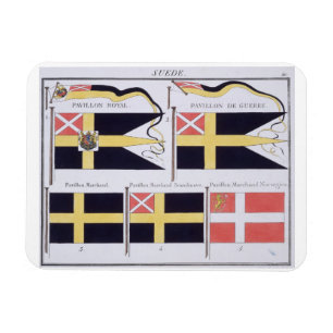 Scandinavische vlaggen, uit een Frans boek over vl Magneet