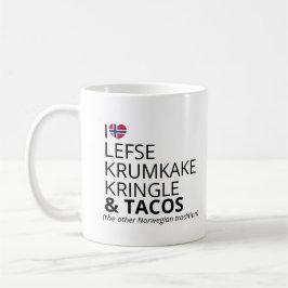 Scandinavische voedselhumor Lefse & Tacos Koffiemok