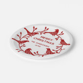 Scandinavische vogelkrans gepersonaliseerde kerst papieren bordje (Gekanteld)