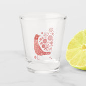 Scandinavische vogelkunst shot glas (Voorkant)