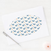 Scandinavische vogels in de tuin Thema Ovale Sticker (Envelop)