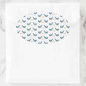 Scandinavische vogels in de tuin Thema Ovale Sticker (Tas)