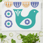 Scandinavische vogels, vis en bloemen theedoek (Gevouwen)