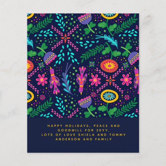 Scandinavische volks kunst vogels bloemen jaarlijk (Voorkant)