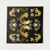 Scandinavische volks kunst vogels wandkleed (Voorkant (horizontaal))