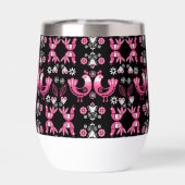Scandinavische volks- roze en witte vogels (Achterkant)