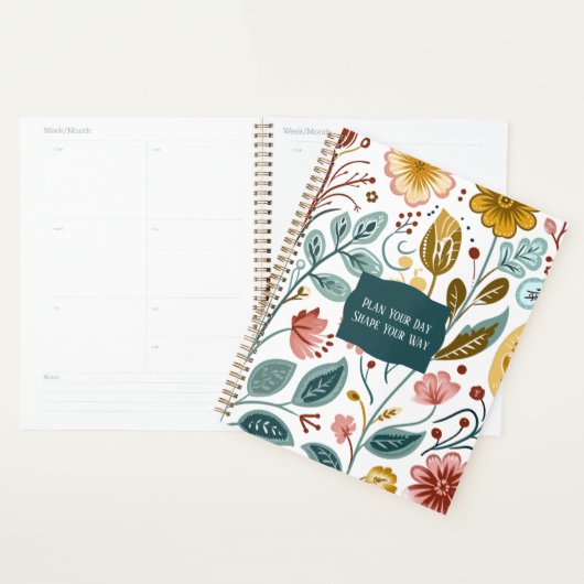 Scandinavische volksbloemen in gedempte kleuren planner (Display)