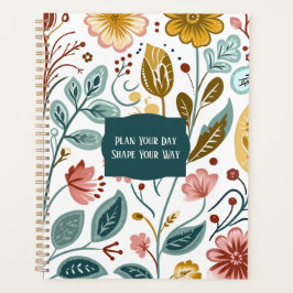 Scandinavische volksbloemen in gedempte kleuren planner